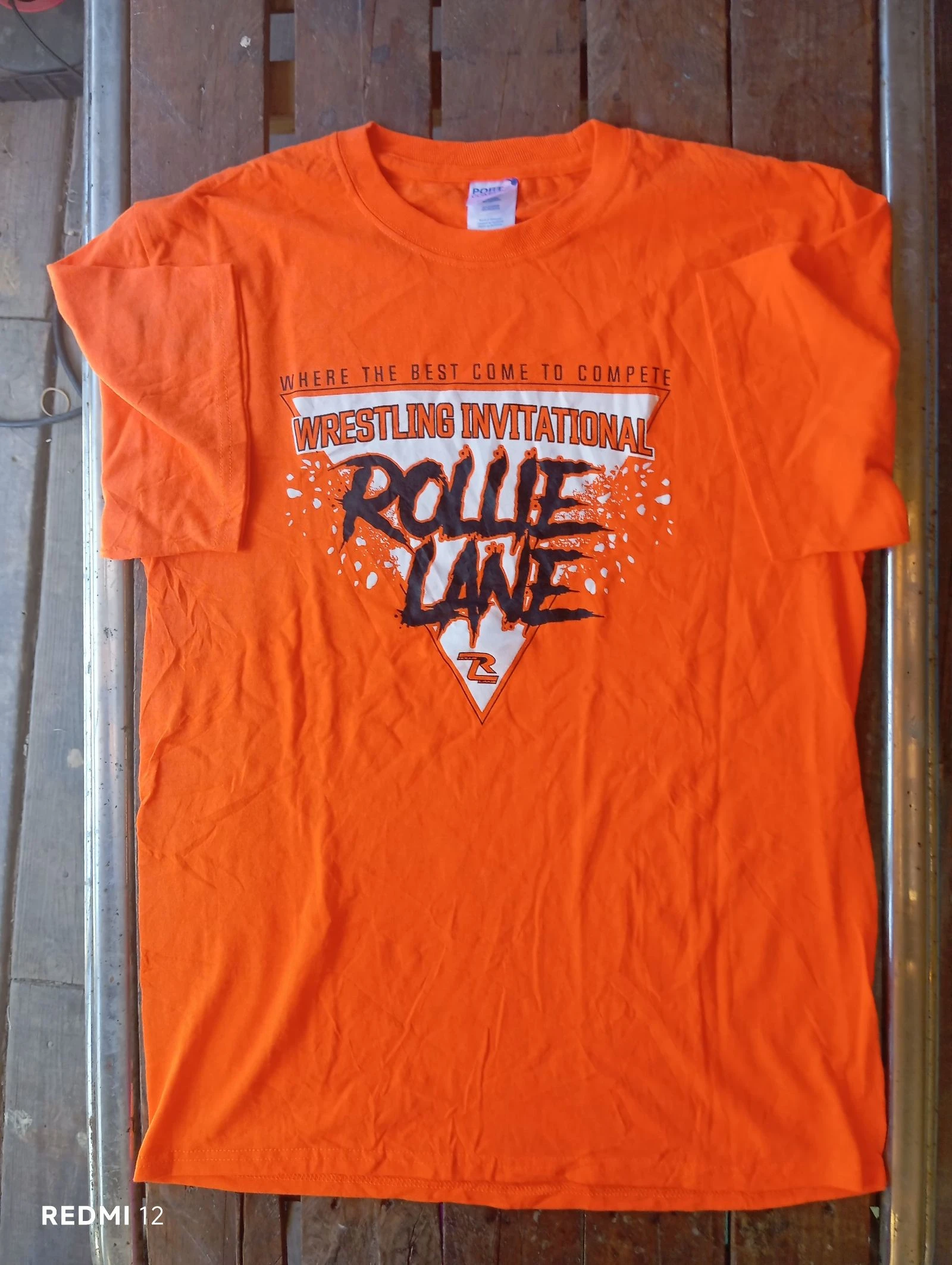 Orange Rollie Lane Wrestling Invitational T-Shirt Size M